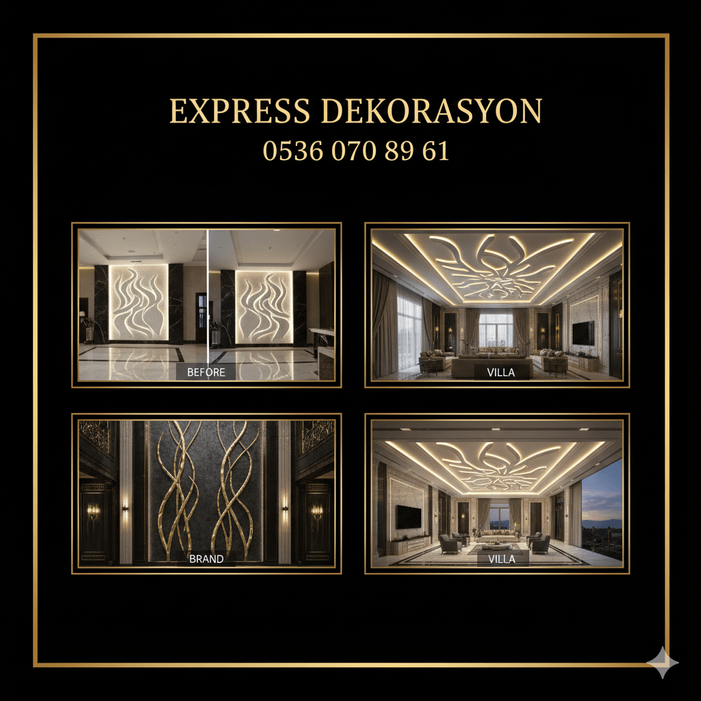 Express Dekorasyon otel, villa ve kurumsal bina fiberglass dekorasyon tamir, onarım ve revizyon hizmetleri.