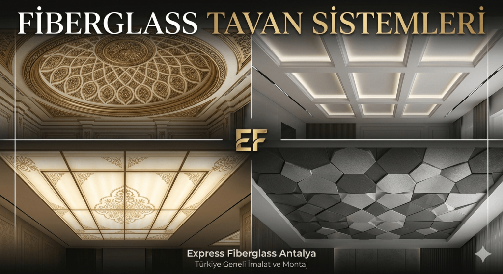 Antalya Fiberglass Tavan Modelleri Villa ve Otel Tavan Tasarımları